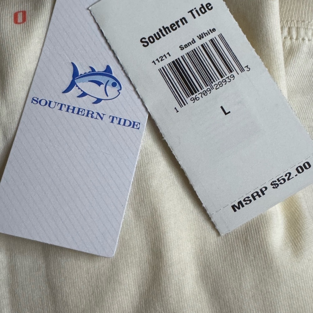 New Southern Tide Cream Long Sleeve Tee - Picture 7 of 7